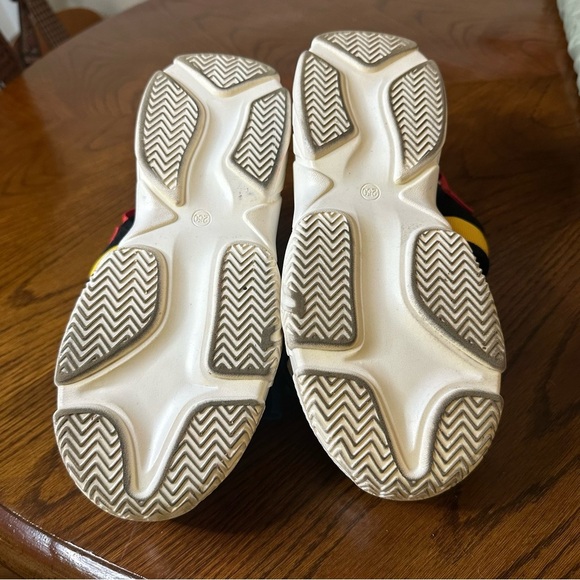 ANTHONY WANG Multicolor Buckle Strap Platform Sandal Peach Festival Rave Sz 8.5 - Picture 7 of 7